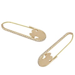 Paige Novick Safety Pin Earrings with Missing Piece Diamond Pave Details