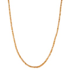 Spessartite Bead Necklace with 18 Karat Yellow Gold Clasp