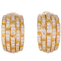 Cartier Maillon Panthere Diamond and Gold Earrings