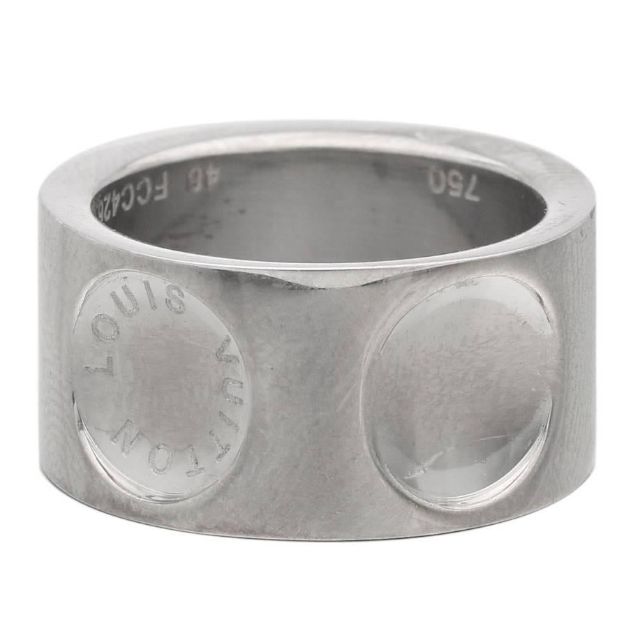 Louis Vuitton Wide Empreinte White Gold Ring