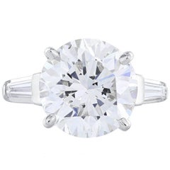 GIA Certified 7.00 Carat Round Brilliant Cut Diamond Platinum Engagement Ring 1