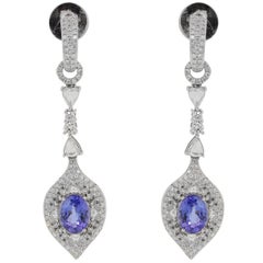 Tanzanite Diamond Drop Earrings