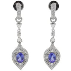 Tanzanite Diamond Drop Earrings 2