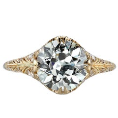 Old European Cut Diamond Yellow Gold Engagement Ring