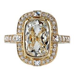 Cushion Cut Diamond Yellow Gold Engagement Ring