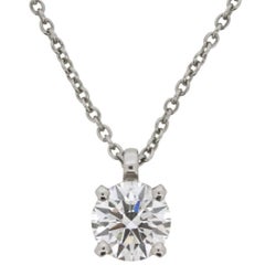 Debeers Platinum Diamond Solitaire Pendant