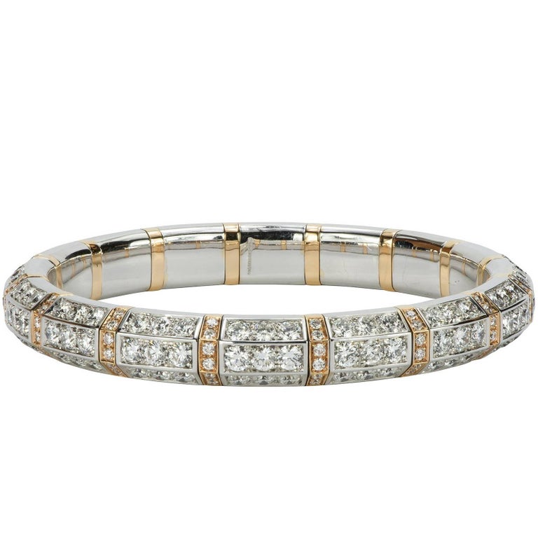 Picchiotti Expandable White and Pink Gold Bracelet For Sale at 1stDibs