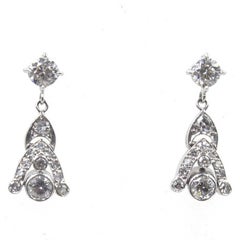 Diamond Platinum Drop Estate Earrings