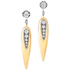 Fred Leighton Old Mine Diamond Pendant Dart Earrings 5