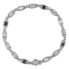 Tiffany & Co. Diamond and Sapphire Platinum Bracelet