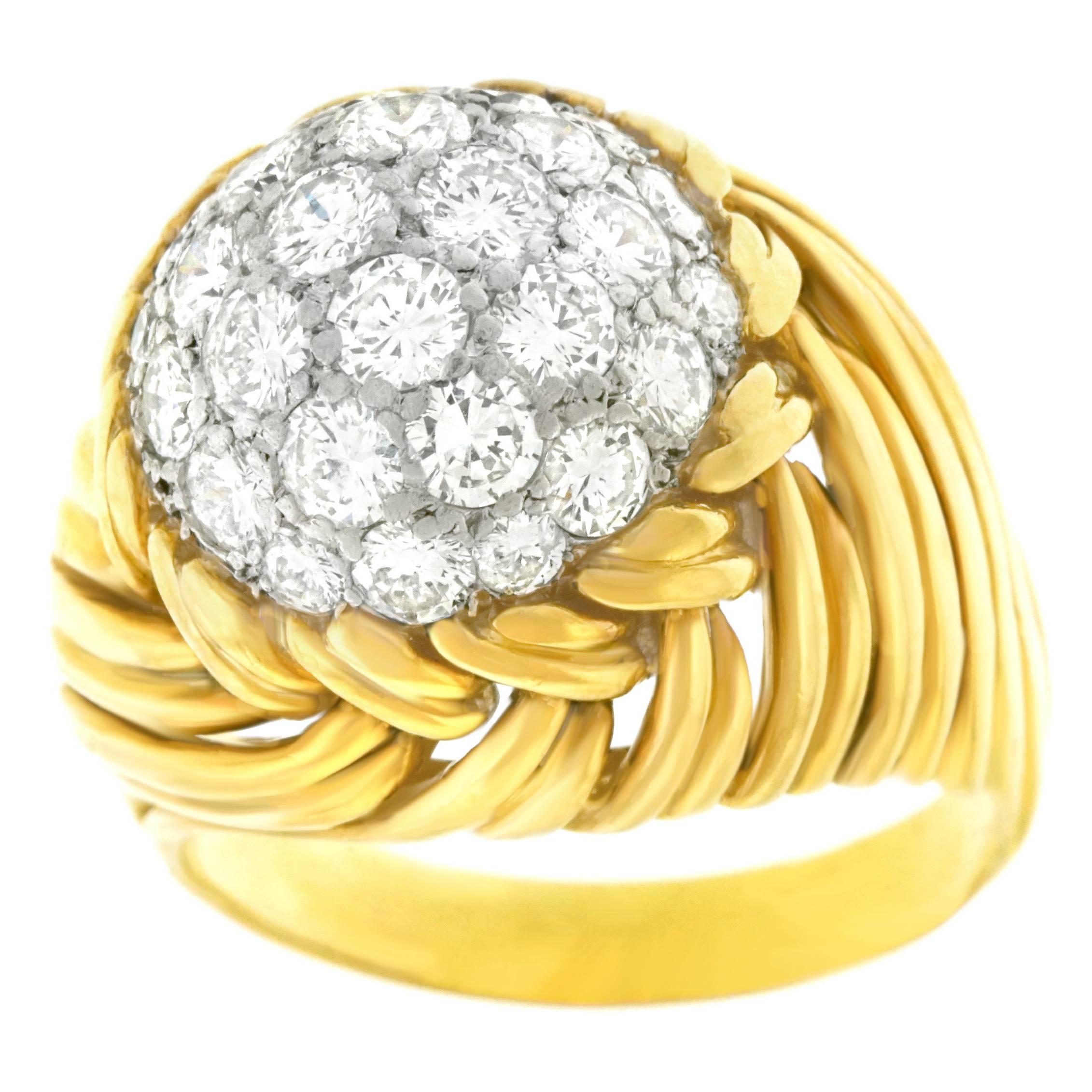 1960s Van Cleef & Arpels Diamond and Gold Ring