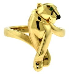 Cartier Panthère de Cartier 18 Karat Yellow Gold Ring with Tsavorite Garnet 12