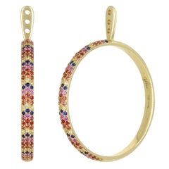 Yvonne Leon Contemporary 18 Karat Ear-Jacket with Multicolored Sapphires