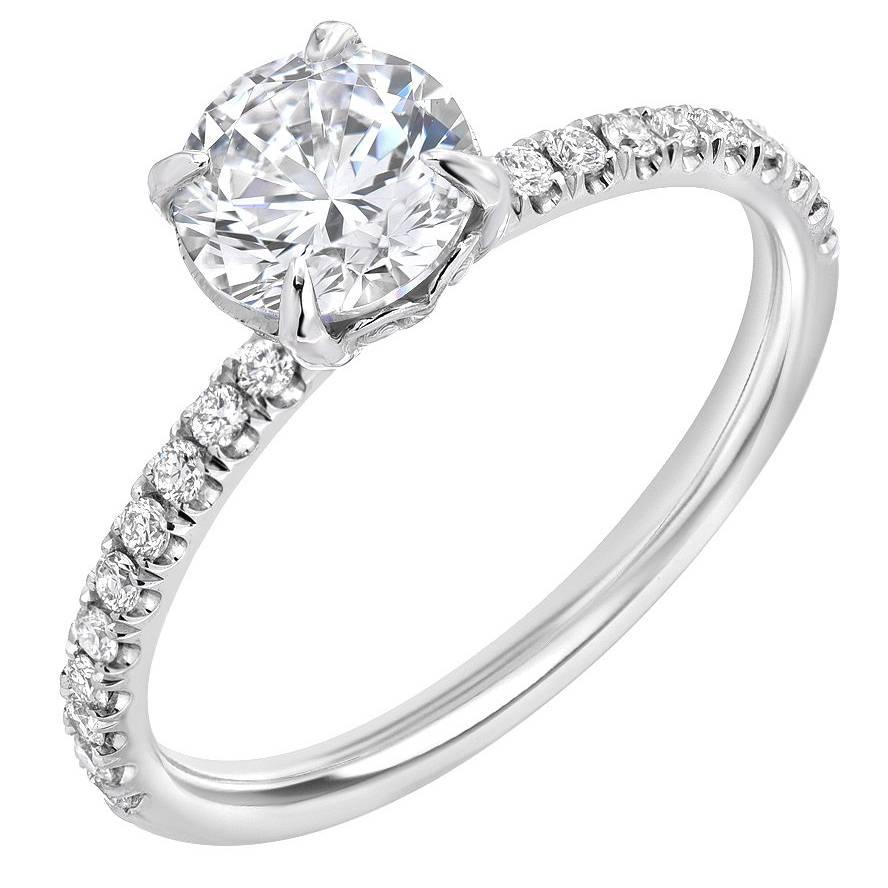 GIA 1.12 Carat Vs1 D Platinum Diamond Solitaire Engagement Ring For Sale