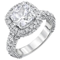 GIA Certified 2.02 Carat D VVS2 Platinum and Diamond Engagement Ring 12