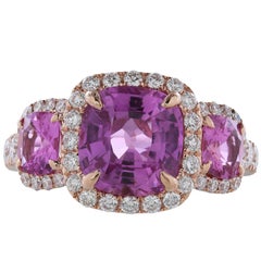 Pink Sapphire Diamond Ring