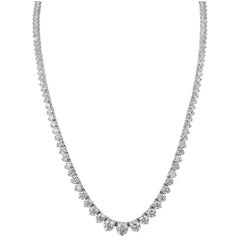GIA Certified Graduated Diamond Riviera Necklace 11 Carats total weight