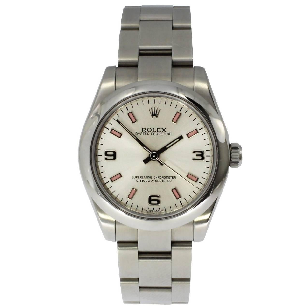 Rolex Stainless Steel Date Oyster Bracelet Midsize Wristwatch Ref 177200, 2006 For Sale