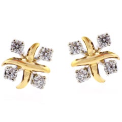 Tiffany & Co. Jean Schlumberger Lynn Diamond Gold Platinum Earrings