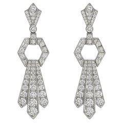 Diamond Door Knocker Drop Earrings