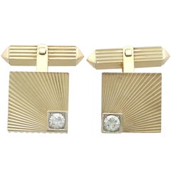 1960s Diamond and Yellow Gold Cufflinks 3