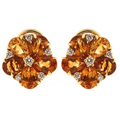 Valentin Magro Pear Shape Citrine Cluster Earrings with Diamonds 'Small'
