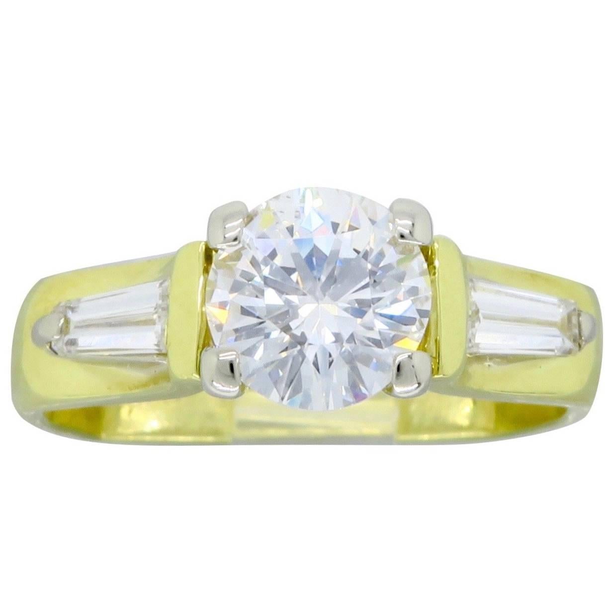 1.29 Carat Diamond 18 Karat Gold Engagement Ring