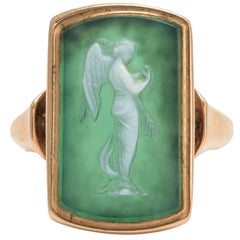 Antique Georgian Chalcedony "Nike" Cameo Ring