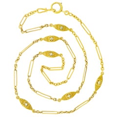 Antique Diamond-Set Gold Chain 10