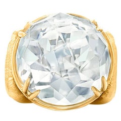 David Webb Rock Crystal and Yellow Gold Cocktail Ring