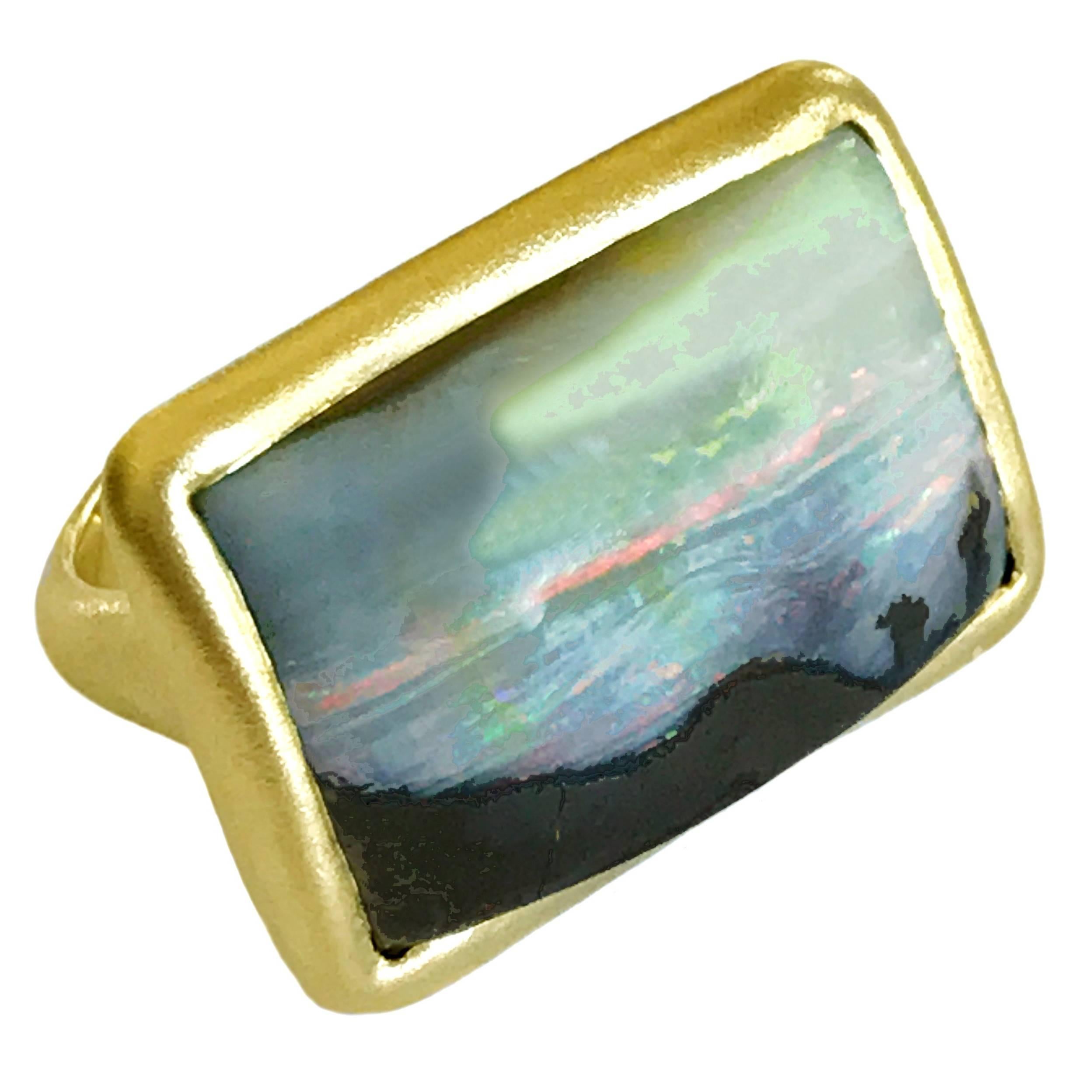 Dalben Sunrise Boulder Opal Gold Ring