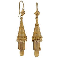 Antique Gothic Revival Gold Earrings