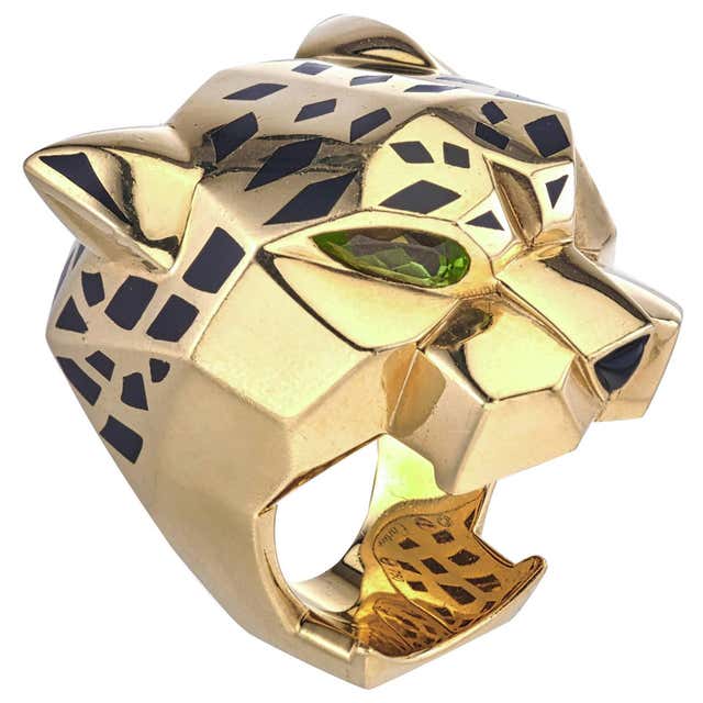 Cartier Panther Ring For Sale at 1stDibs | cartier panther head ring