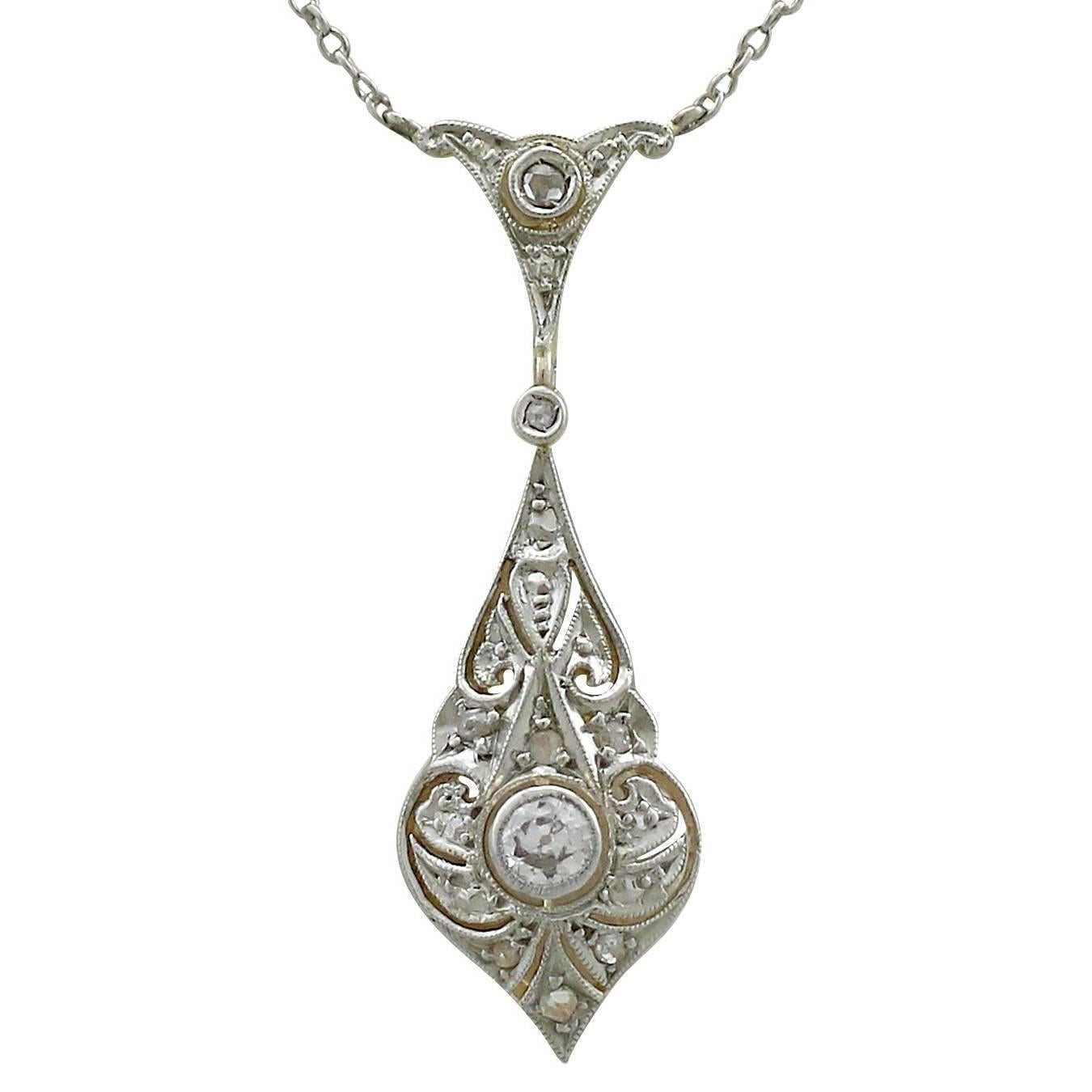 1920s Diamond Yellow Gold Necklace