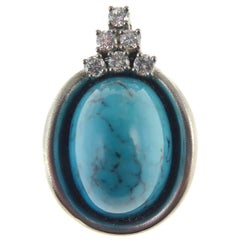 Pre-Owned Turquoise and Diamond Pendant