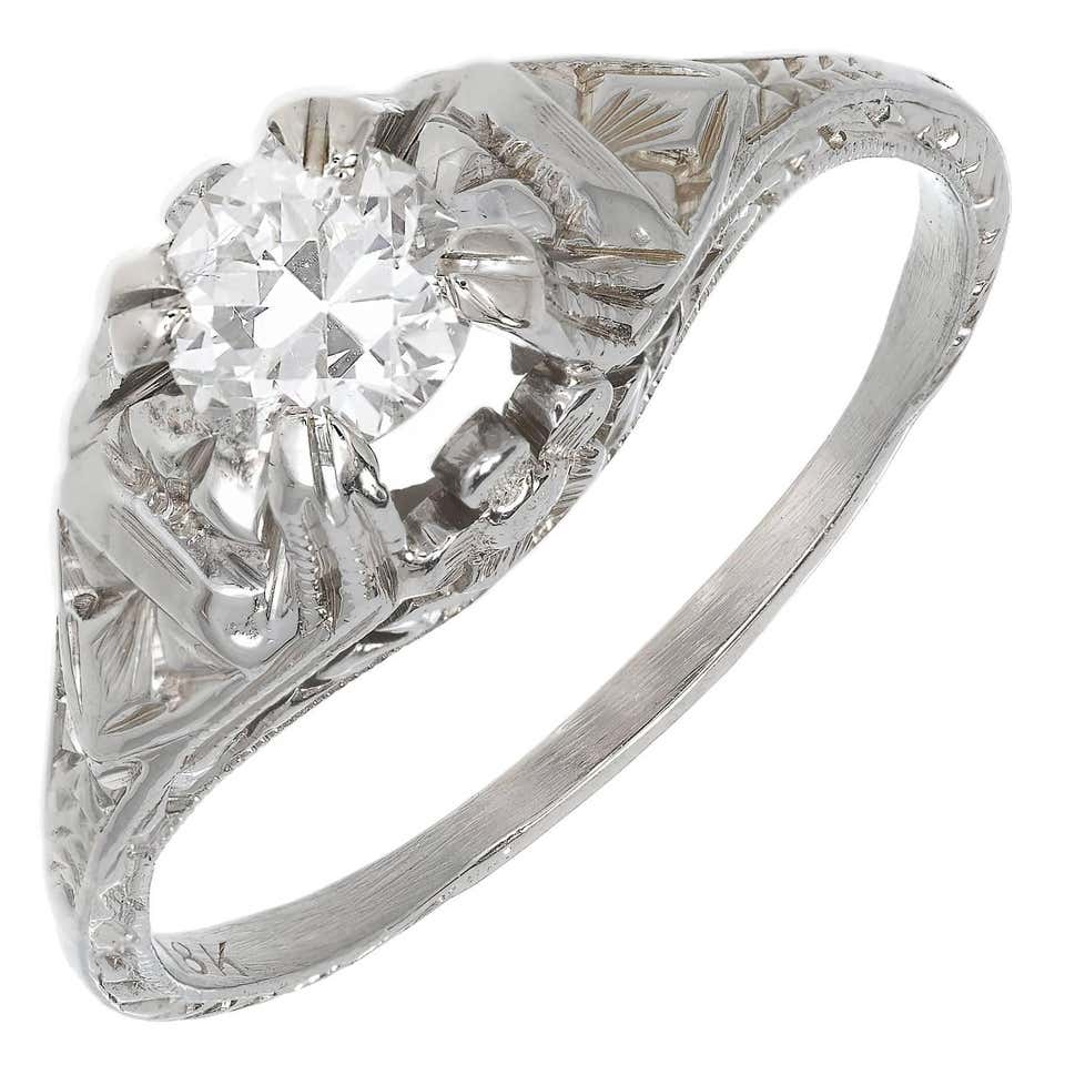 Filigree Rrings Diamond Gold Filigree Engagement Ring For Sale at 1stDibs | dipbs ...