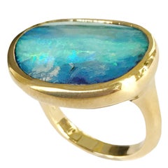 Dalben Australian Boulder Opal Yellow Gold Ring