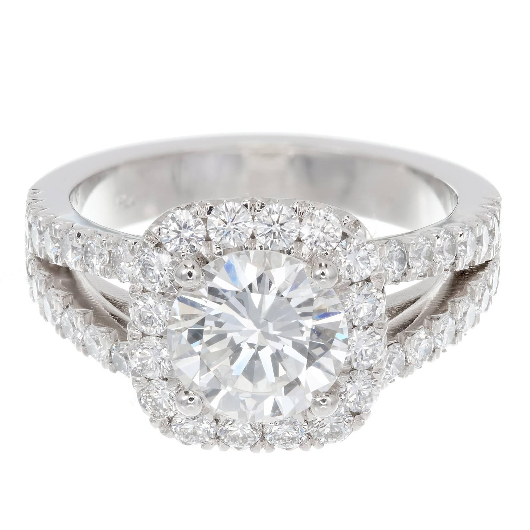 Peter Suchy GIA Certified 1.50 Carat Diamond Engagement Platinum Ring