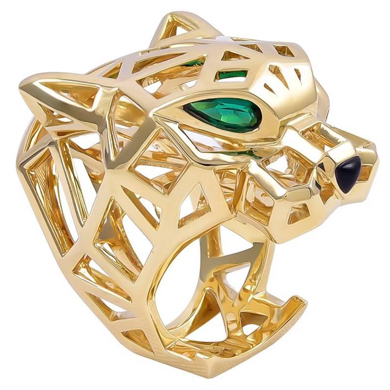 Huge Cartier Gold Panther Ring