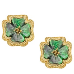 Yellow Gold Flower Cufflinks
