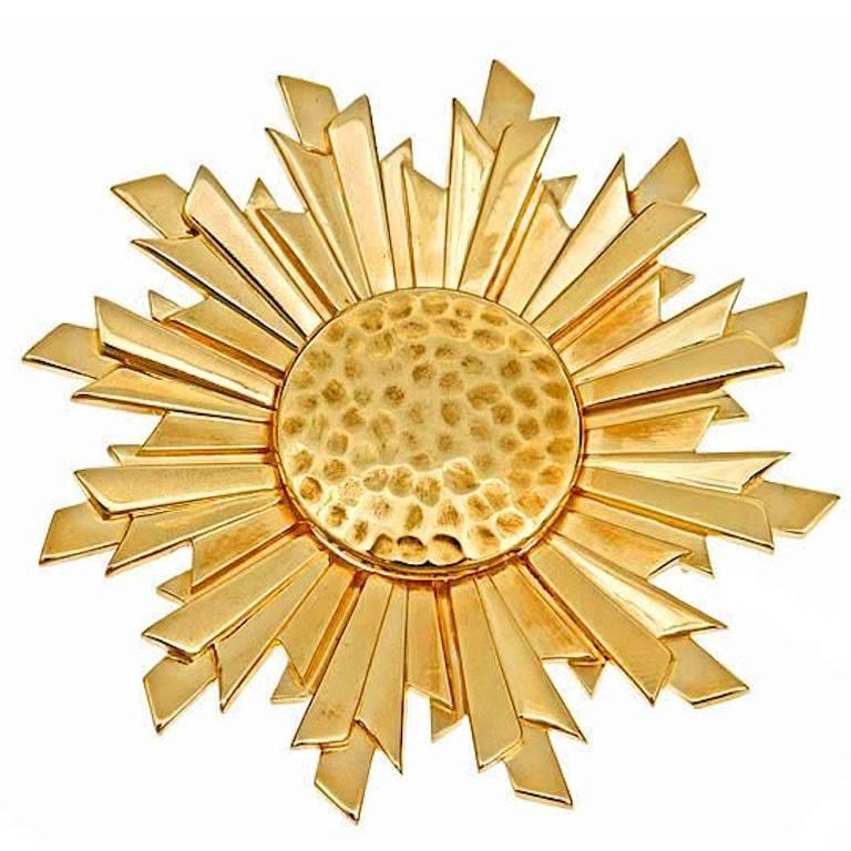 18k Gold EMPRESS OF THE SUN Brooch by John Landrum Bryant For Sale