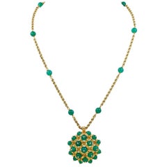 1970 Van Cleef & Arpels Chrysoprase Collier à chaîne en or