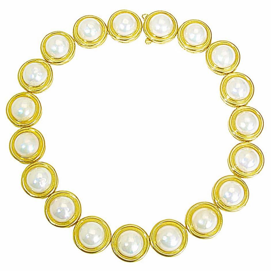 Mabe Collana in oro con perle in vendita
