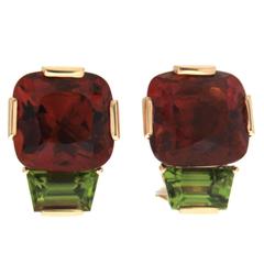Citrine Peridot Gold Earrings 9