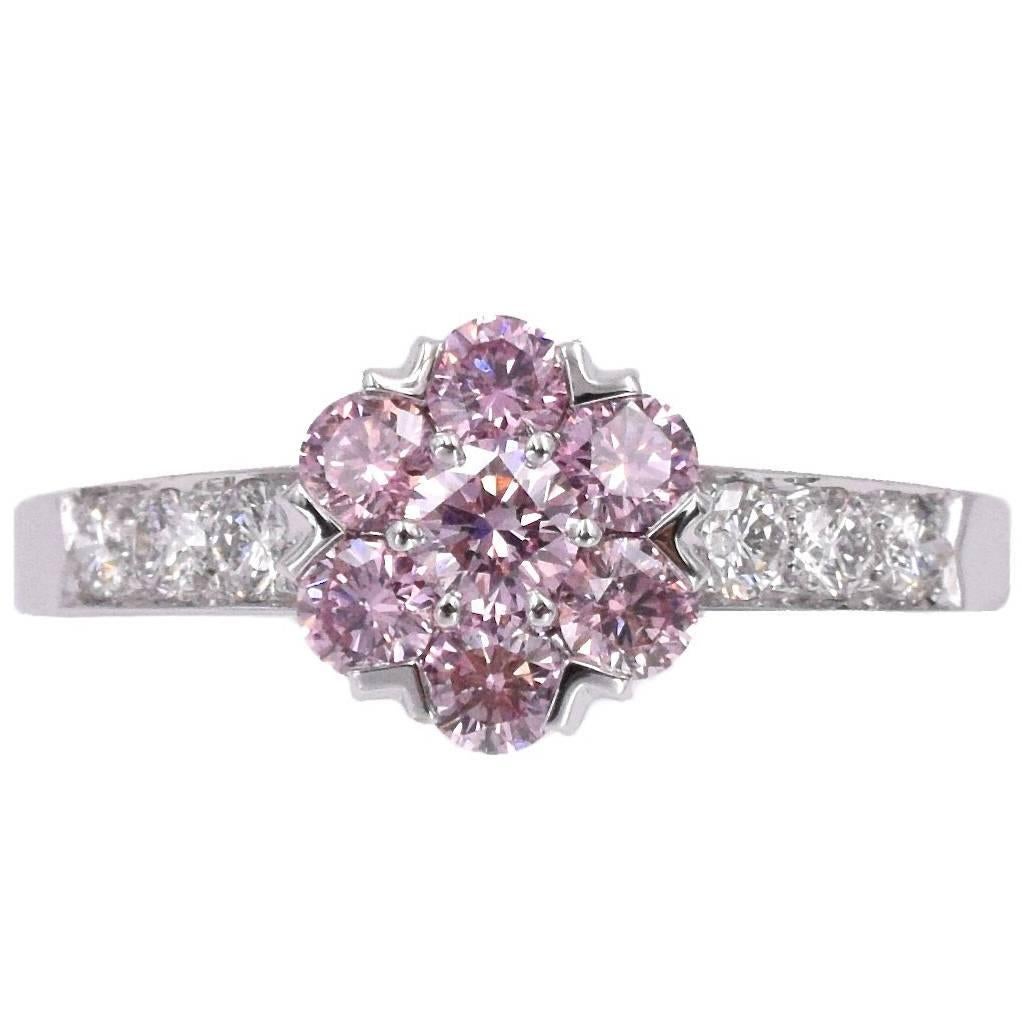 Van Cleef & Arpels Fancy Intense Pink Diamond "Fleurette" Ring