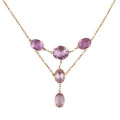 Edwardian Amethyst Seed Pearl Necklace