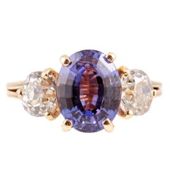 Impresionante anillo de tanzanita de 2,96 quilates y diamantes de 1,50 quilates