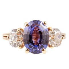 Superbe bague en tanzanite de 2,96 carats et diamants de 1,50 carat