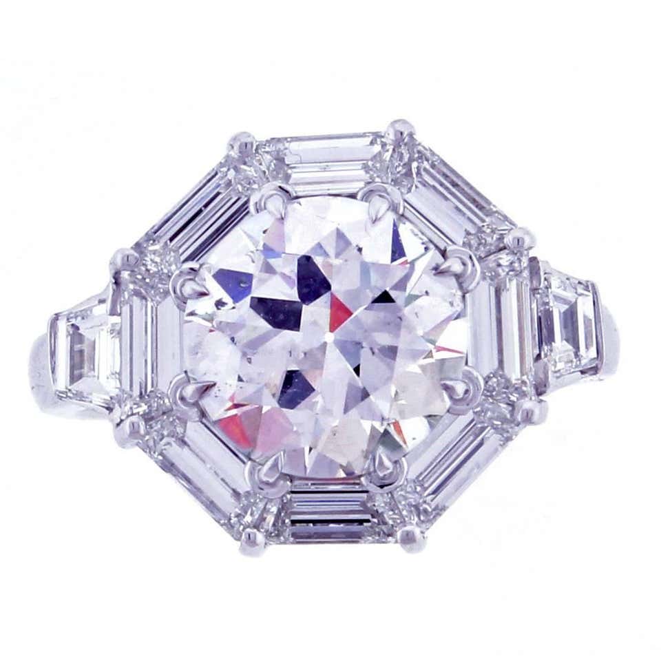 2.58 Carat Diamond Octagon Frame Ring at 1stDibs | octagon diamond ...