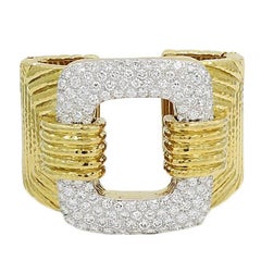 David Webb 15.00 Carat Diamond Yellow and White Gold Bracelet 1